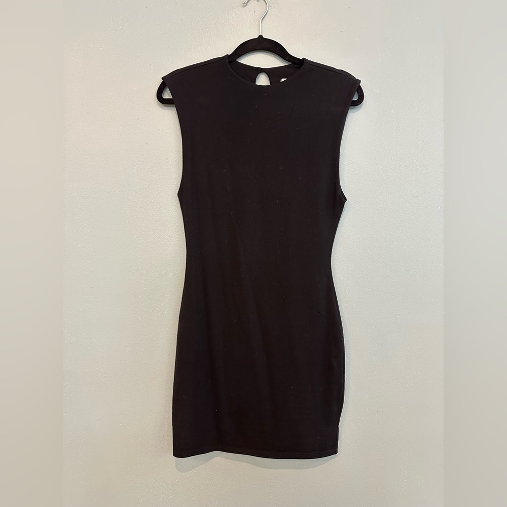 Black Moto Jersey Dress - Picture 4 of 5